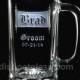 Groomsmen Beer Mug Gifts - VINTAGE SCROLL Wedding BEER Mugs - 16 oz Etched Wedding Glasses Gifts for Master of Ceremonies