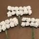 36 White Paper Flowers - mini bouquet - weddings - favors - invitations - paper goods