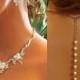 Bridal jewelry , back drop necklace,  bib necklace,  vintage necklace,  rhinestone pearl necklace, bridal statement, bridesmaid jewelry