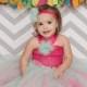 hot pink mint tulle dress, flower girl dress, princess dress, birthday, fairy, dress up, tulle dress, infant