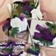 Peacock Weddings Pillow, Flower Girl Basket, Ring Pillow, Guest Book, Bridal Garters,  Plum Purple and Peacock Featers 6pc set