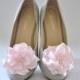 Pale Pink Shoe clips - Bridesmaids shoes / Bridal shoes / Prom shoes - Custom made Shoe Clips with over 50 colors to choose from