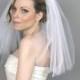 Wedding Accessory Bridal Veil, Double Layered Shoulder Veil - wedding, clean cut edge veil, blusher, white, ivory
