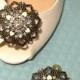 Large Jeweled Filigree Shoe Clips