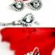 teardrop jewelry art deco clear crystal swarovski rhinestone necklace earrings wedding jewelry bridal bridesmaids jewelry mothers day gift