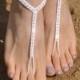 Simple Shiny Barefoot Sandals in white,beach wedding accessories,bridal foot jewelry,nude shoe,bridesmaids gift,beach shoes,barefoot sandles