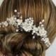 Flower Bridal Comb, Allison Hair Comb, Pocelain Flower Bridal hair comb, Wedding hair accessories, Bridal Headpieces,