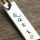 Hand Stamped Bar Pendant, Personalized Pendant Charm, Custom Name, Add on to Jewelry, Add on Charm, Bouquet Charm, Bracelet Charm