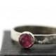 5mm Pink Tourmaline Ring, Engravable Engagement Ring, Artisan Made Ring, Natural Gemstone Jewelry, Hammered Band
