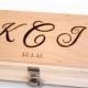 Personalized Wedding Wine Box -- Love Letter Ceremony eitth three monograms you choose the hardware