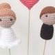 Wedding Cake Toppers (Bride, Groom and One Heart)