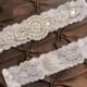 Wedding Garter Belt, Bridal Garter Set - Gray Lace Garter, Keepsake Garter, Toss Garter, Crystal Embellishment Gray, Gray Wedding Garter
