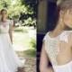 2014 Bridal Dress A-Line Scoop Chiffon Lace Garden Wedding Gown Appliques Pearls Beads Backless Sleeveless Sweep Train by Riki Dalal, $96.76 