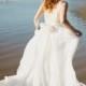 JOL261 sexy backless flowy airy chiffon beach boho wedding dress