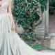 JOL215 Inspired vintage dusty blue tulle bridal wedding dress