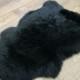 Sheepskin Rug One Pelt Black Fur 2x3