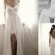 2014 Amazing Bohemian Wedding Dresses A-Line Beach Bridal Gowns Spaghetti Ivory Chiffon Appliques Pleated Sheer Backless Online with $108.85/Piece on Hjklp88's Store 