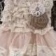 Rustic Flower Girl Dress-Lace Pettidress -Country Wedding-Farm Wedding-Shabby Chic Flower Girl Dress-Flower Girl