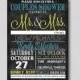 Chalkboard Typography Bridal Wedding Couples Shower Invitation - Custom DIY Printable