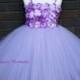 Lavender Flower Girl Dress/ Junior bridesmaids dress/ Flower girl pixie tutu dress/ Rhinestone tulle dress