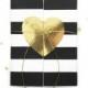 Gold foil heart - Will you be my Bridesmaid Card - Bridal party cards - black white stripes - modern bridesmaid card