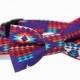 Aztec Tribal Bowtie Dog Collar - Wedding Collar - Purple Tribal