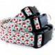 Valentine's Day Dog Collar, Heart Dog Collar, Love Dog Collar, Aqua and Red Dog Collar, Wedding Dog Collar - XS, S, M, L, Leash sizes