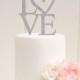 Custom Glitter Wedding Cake Topper - LOVE Glitter Cake Topper