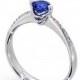 SALE 20% OFF - SOLO Blue Sapphire Engagement  Ring, 14k White Gold Sapphire Ring , Diamond and Sapphire Ring, Italian Jewelry, Fine Jewelry