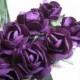 36 mini - Deep Purple Paper Flowers - mini bouquet