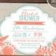 Printable Beach Bridal Shower Invitation - Coral and Teal Seashell Wedding Shower Invite - Nautical Destination Wedding