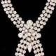 Vintage ART DECO Necklace Cascading Crystal Rhinestone Bridal Wedding Jewelry