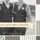 Men's grey cream ivory bowties - gingham chevron polka dots stripe wedding Riley Blake le creme groomsmen ring bearer gray men bow ties