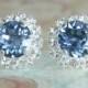 Blue crystal earrings,Denim blue Crystal Stud earrings,bridesmaid earrings,london blue topaz crystal earrings,Blue Bridal jewelry,Blue stud