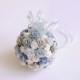Paper Flower, Kissing ball, White Blue tone color.