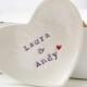 Personalized Wedding Gift Ring Dish custom porcelain heart wedding ring bearer bowl