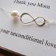 Thank You Mom Infinity  Bracelet - Mother of Bride or Groom, Eternity Bracelet, Wedding Special Gift, Jewelry Card Set