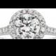 Diamonore simulated diamond halo engagement ring in sterling silver (1 1/2 ct. t.w.)