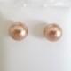Rose Gold Pearl Earrings,Swarovski Pearl Post Stud Earrings,Bridal Earrings,Bridesmaid Jewelry,Pearl Post Earrings On Sterling Silver