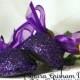 GLITTER BALLET FLATS; Bright Purple, Eggplant; Lavender, Pink; Custom Colors; Flower Girl Shoes; Fast Shipping!
