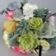 Pale Succulent Plant Flowers Wedding Bridal Bouquet Teal Touch Bridal Bouquet