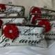 Your color choice THE JE T'AIME Bridesmaid Clutches, Wedding Purse, Personalized, Ivory Je t'aime, silk and vintage rhinestones  french