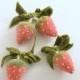 Vintage Strawberry Wedding Bouquets Corsage Millinery Velvet Strawberries