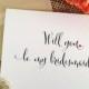 Will you be my bridesmaid SET of 6 Wedding Card Heart Maid of Honor Matron of Honor (Stylish)