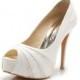 Jenny, White Wedding Shoes with Lace Inner , White Bridal Heels, White Lace Wedding Shoes, White Satin Evening Heels