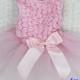 Light Pink Rosettes Elegant Rose Wedding Tutu Small Dog Clothes Party Dress XS-L [PETDJ06]
