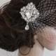 wedding fascinator,bridal Swarovski Pearls Comb,Wedding comb,bridal headpieces,rhinestone bridal Hair comb,bridal birdcage veil,bridal comb
