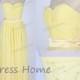 Sweetheart Yellow Bridesmaid Dresses/Long Prom Dress/Corset Prom Dress/Cheap Homecoming Dress/Party Dresses DH138