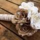Large Burlap Bouquet - Shabby Chic Wedding - Rustic Wedding - Rustic Bouquet