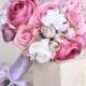 Silk Bridal Bouquet Pink Lavender Purple Roses Rustic Chic Wedding NEW 2014 Design by Morgann Hill Designs